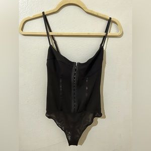 Free people night rhythm corset bodysuit in black